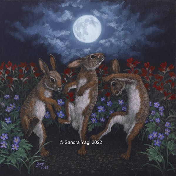 Bunny Boogaloo, oil on panel 16x16 2023 SOLD