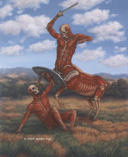 Centaur and Lapith, 2006, oil on panel, 20x16 SOLD