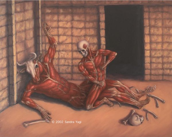 Theseus and Minotaur, 2006, 16x20 oil on panel, SOLD