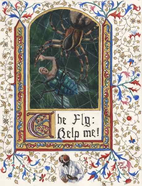 The Fly,  w/c gouache acrylic & ink on paper, 2020