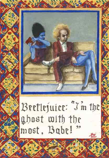 Beetle juice 2, w/c gouache acrylic & ink on paper, 2020