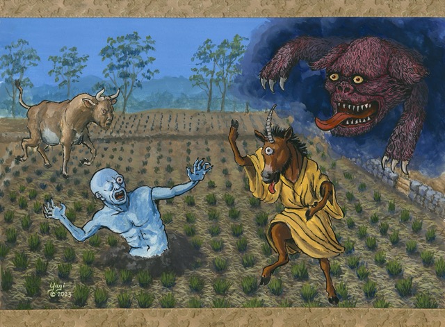 Hyakki Yagyo #17, gouache and ink on paper, 9x12, 2021 SOLD