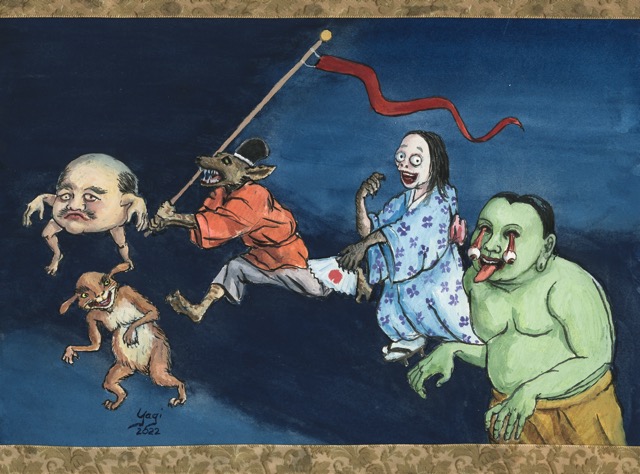 Hyakki Yagyo #3, gouache and ink on paper, 9x12, 2021 SOLD