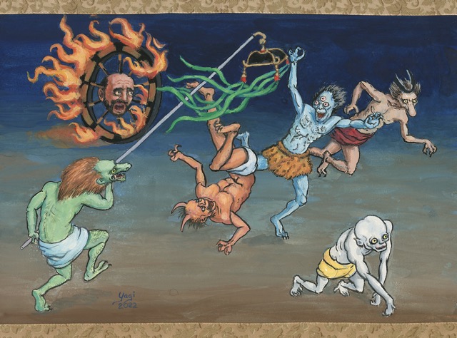 Hyakki Yagyo #14, gouache and ink on paper, 9x12, 2021 