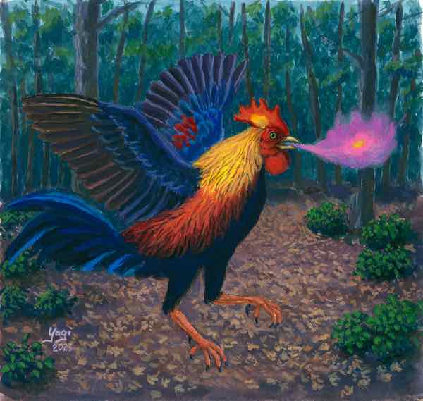 Basan, 10x10, gouache on paper, 2023