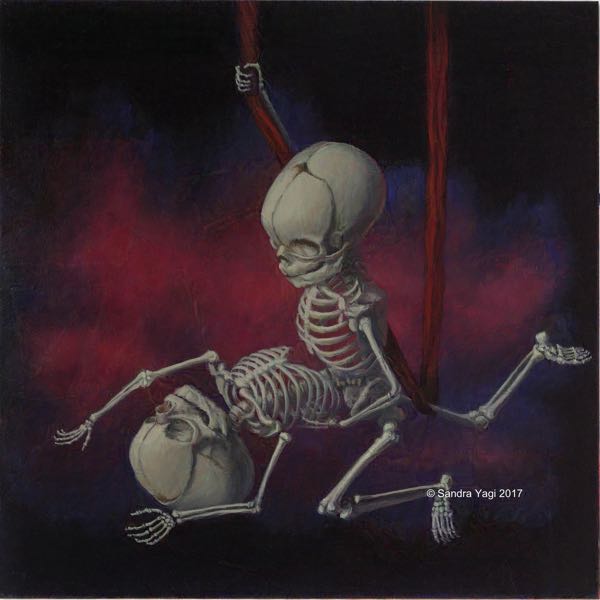 Ribbon Twins , oil on panel, 12x12, 2017