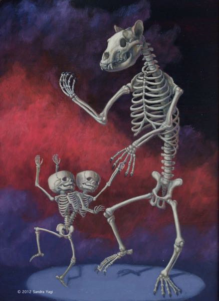 Dancing Bear and Twins, oil on panel, 16 x 12, 2012 SOLD