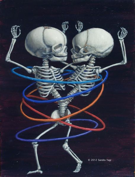 Hula Twins, oil on panel, 12 x 9, 2012, SOLD