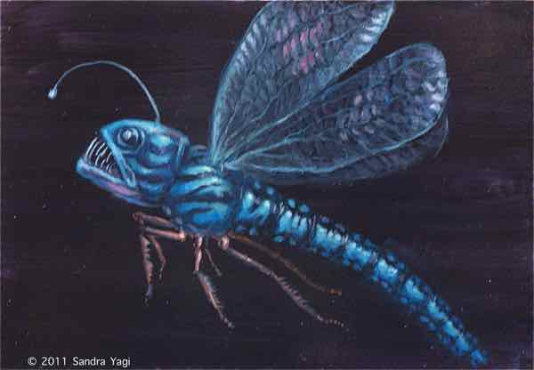 Mutant Dragonfish Oil on panel, 2011, 5 x 7 SOLD