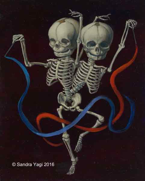 Rhythm Gymnastic Twins #1, oil on panel, 8x 10 2016 SOLD