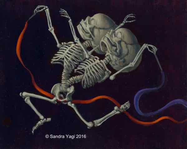 Rhythm Gymnastic Twins #2, oil on panel, 8x 10 2016