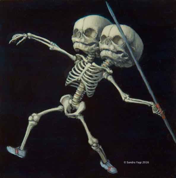 Javeline Twins, oil on panel, 8x8, 2016 SOLD