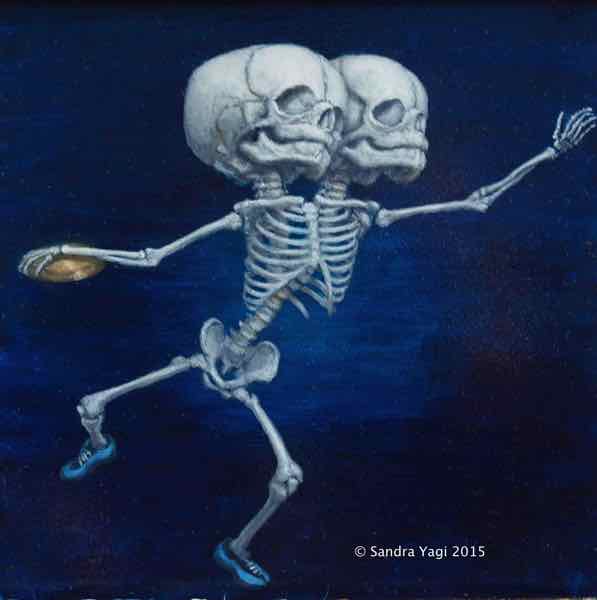 Discus Twins #1,  oil on panel 8x8 2016 SOLD