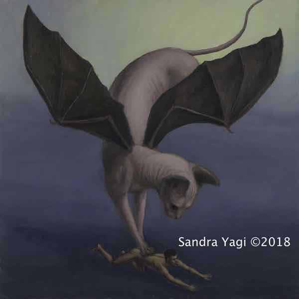 Hellcat #3, oil on panel, 12x12, 2018