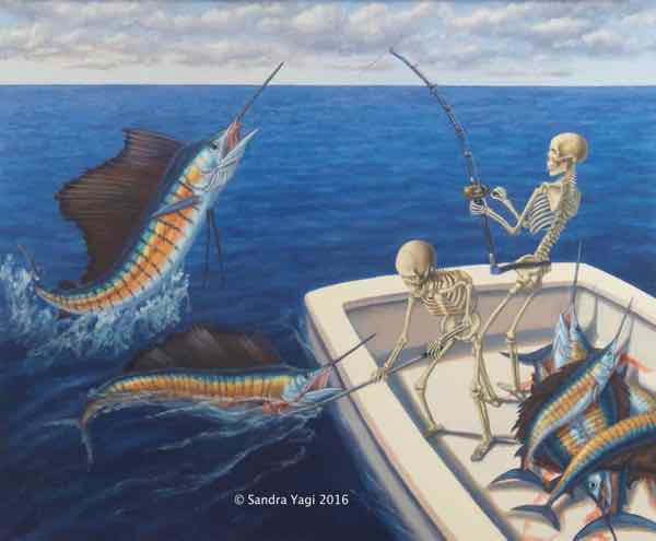 Tuna Fishing after Dali, oil on panel, 20x20, 2015 SOLD